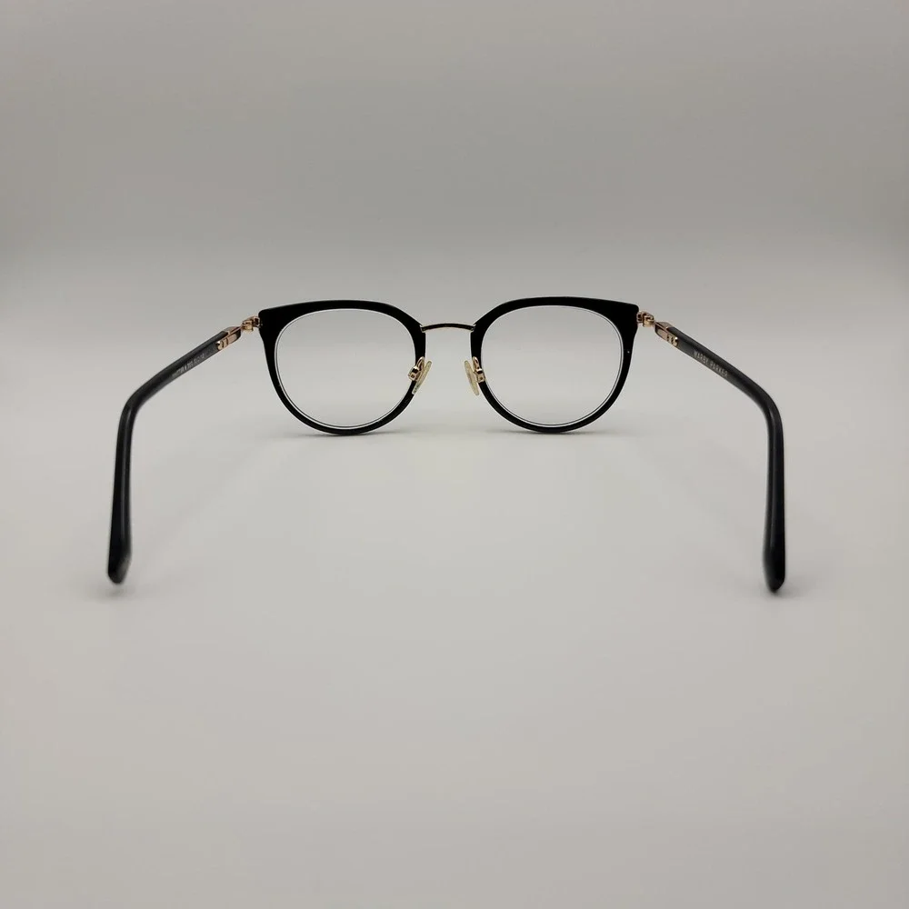 Warby Parker Whittier M Eyeglasses Frames Only 50-21-140 Black Gold CatEye Italy